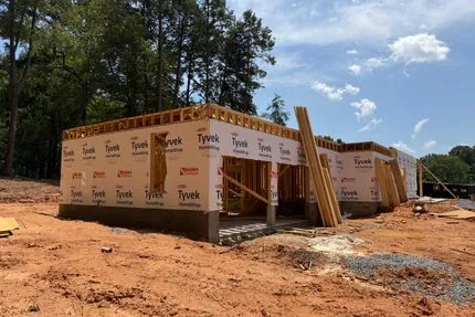 Allendale, framed and wrapped, under construction in Troutman, North Carolina